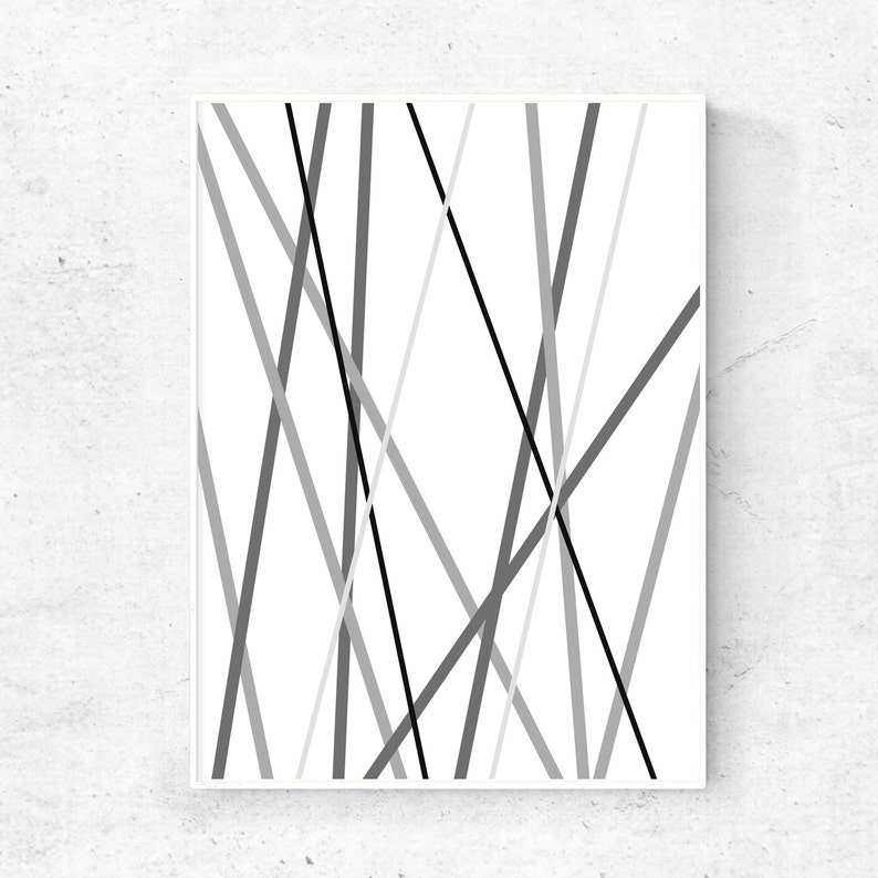 Grey black and white geometric line print abstract line