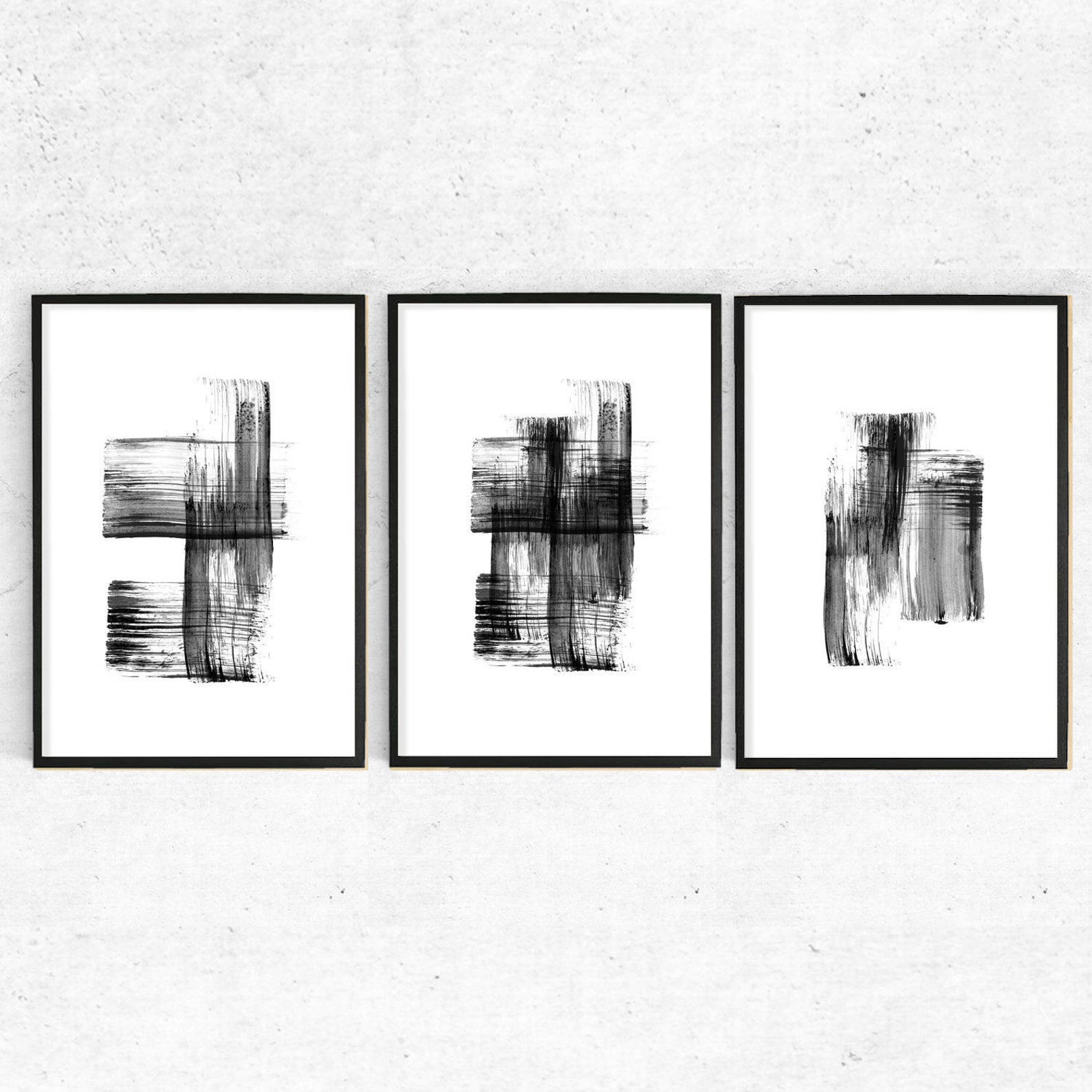 Black and White Print Abstract Painting Digital Print Art - Etsy