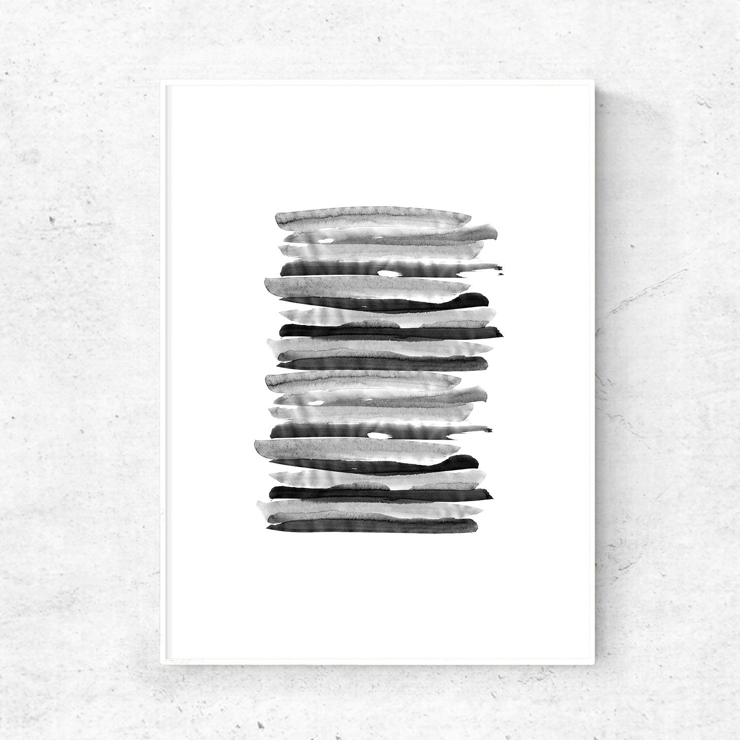 Black and White Watercolor Print Downloadable Art Brush - Etsy