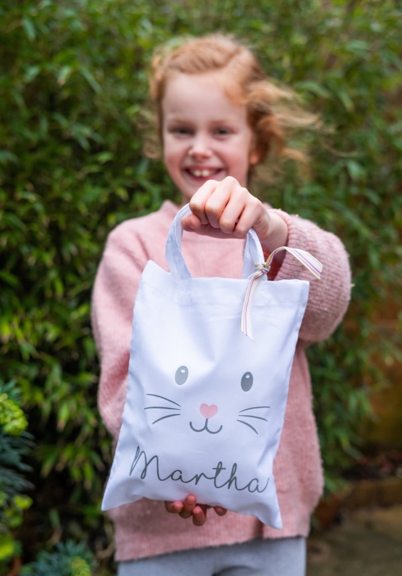 Personalised Easter Egg Hunt Bag Easter Gift Bag Easter Tote image 1