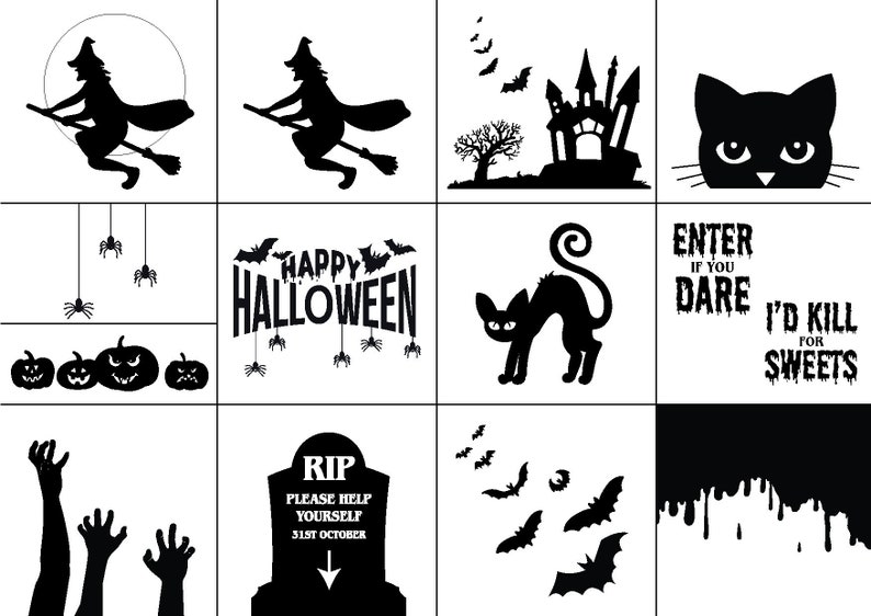 Halloween Window Decals Lots of Designs Removable Vinyl Etsy UK