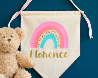 Personalised Name Banner - Pennant Flag - Children's Bedroom Decor - New Baby Gift