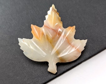 Vintage Marble Maple Leaf Brooch, Canadian?