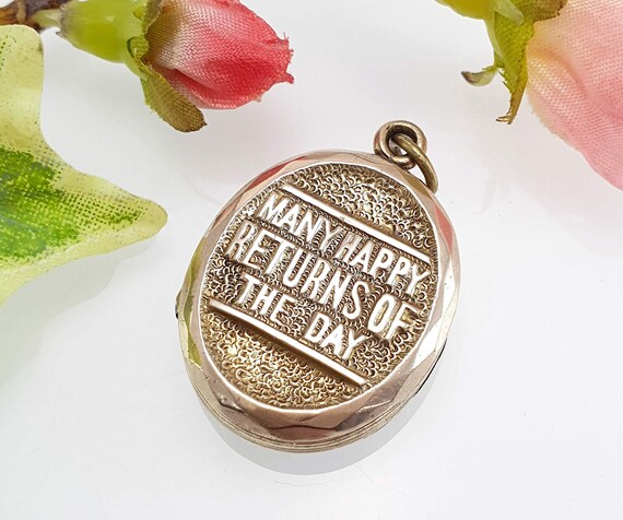 Antique Victorian 9 Ct Gold Birthday Locket, Many