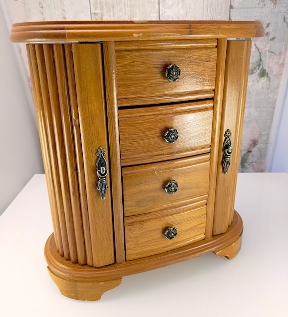 Vintage wardrobe wooden jewellery Gem