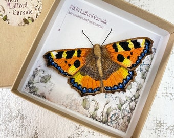 Tortoiseshell Butterfly Brooch: Handmade Fabric Pin