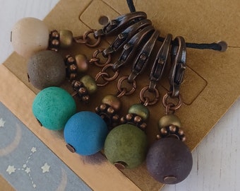 Earthy Bronze - Crochet Stitch Markers  -  Set of 6