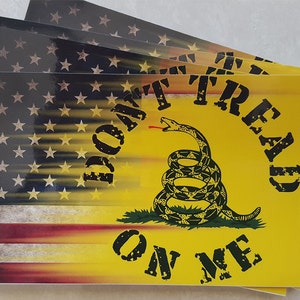 Don&#39;t Tread On Me Gadsden USA Flag Vinyl Decal Sticker 5&quot;X 3&quot;