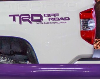 2 Toyota Tacoma Tundra TRD Off Road Decals - Red & Black Glossy Vinyl Truck Bedside Stickers