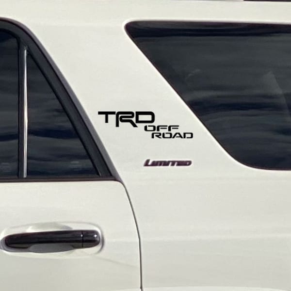 TRD Off Road Vinyl Decal Sticker 4Runner Toyota Tacoma Tundra Truck Panel set di 2 identici.