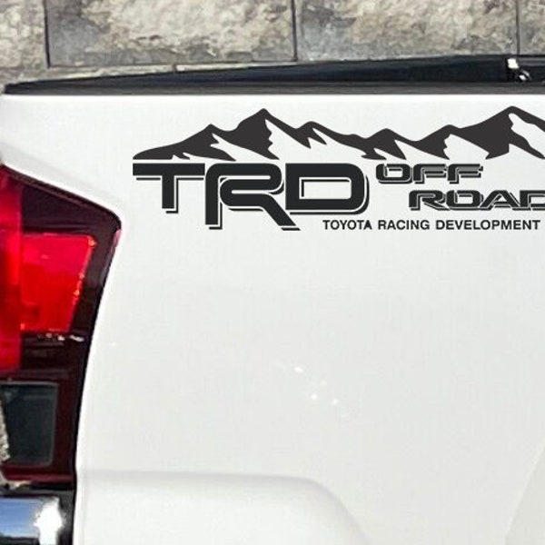 TRD Off Road Vinyl Decal Sticker Toyota Tacoma Tundra Truck bedside set of 2 MT
