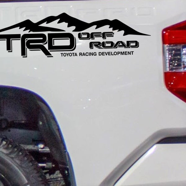 TRD Off Road Vinyl Decal Sticker Toyota Tacoma Tundra Truck bedside set of 2 MT