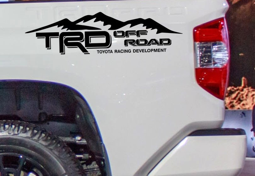 TRD Off Road Vinyl Decal Sticker Toyota Tacoma Tundra Truck bedside set of 2 MT