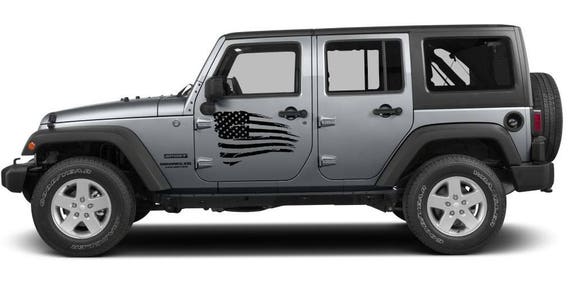 Door Decal for Jeep Wrangler Tattered Distressed USA American - Etsy Door Decal for Jeep Wrangler Tattered Distressed USA American - Etsy