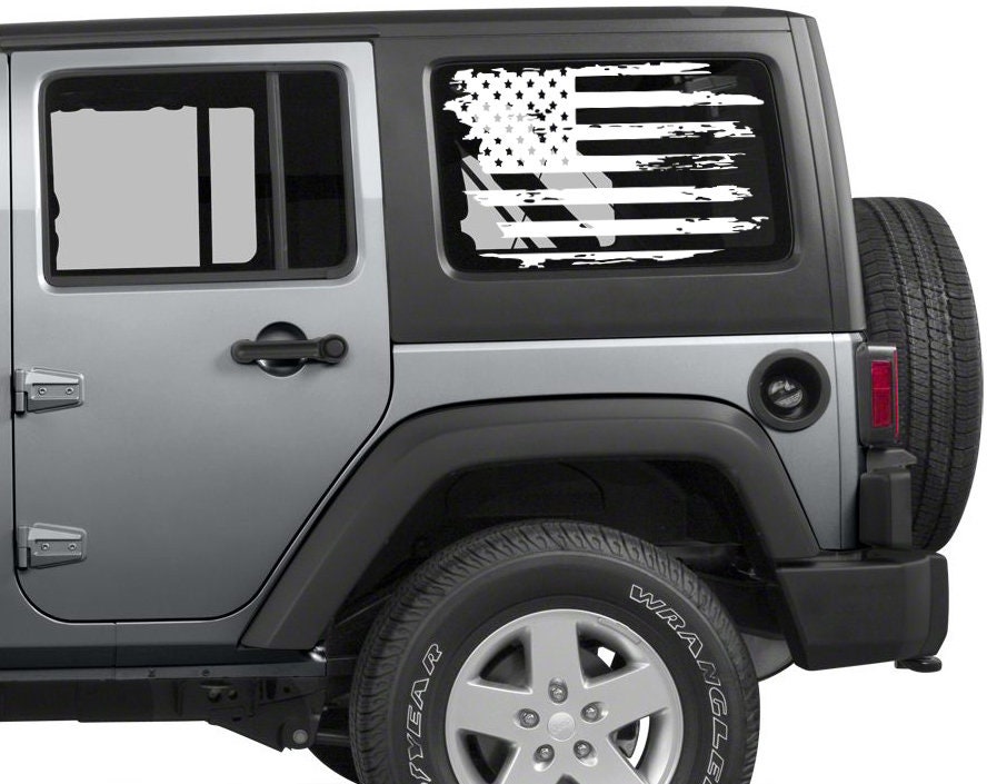 Distressed American Flag Decal for Jeep or Others Rear Window - Etsy