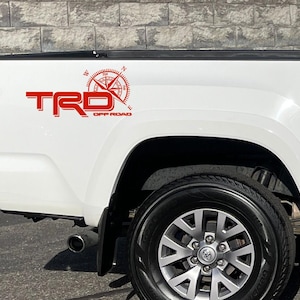 TRD Off Road Vinyl Compass Decal Sticker Toyota Tacoma Tundra Truck bedside set of 2