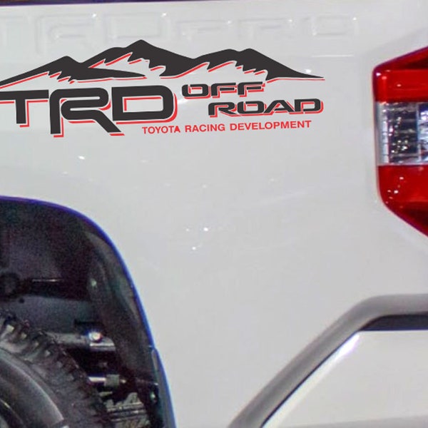 TRD Off Road Vinyl Decal Sticker Toyota Tacoma Tundra Truck bedside set of 2