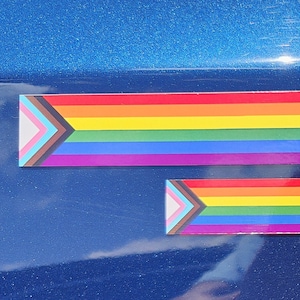 LGBTQ+ Gay Pride Rainbow Flag Car Vinyl Decal or Magnet Outdoor Window Car Sticker
