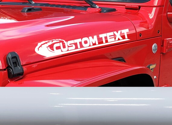 Decal Mods Rubicon Hood Graphic Decals Stickers Fits Jeep Wrangler Gladiator Jl 2018 2024 Black Red Outline Set Of 2 Fj5t6