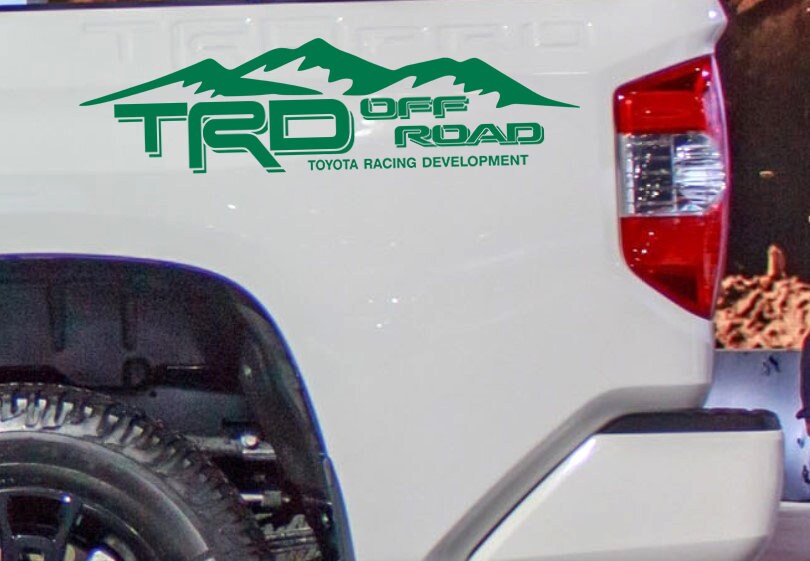 PrintiSol TRD Off Road Decals – Pair (3"x18") Black & Red Vinyl Stickers For Toyota Tacoma Tundra Bedside - View #2