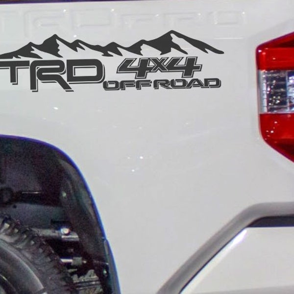 TRD 4x4 Off Road Vinyl Decal Sticker Toyota Tacoma Tundra Truck bedside set of 2 MT7