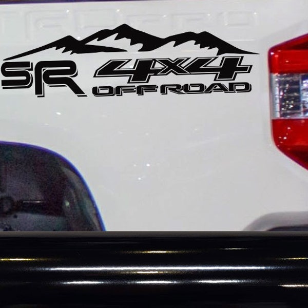 SR 4x4 Off Road Vinyl Decal Sticker Toyota Tacoma Tundra Truck bedside set of 2 MT