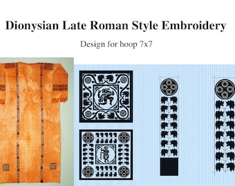 Dionysian Late Roman Style Machine Embroidery