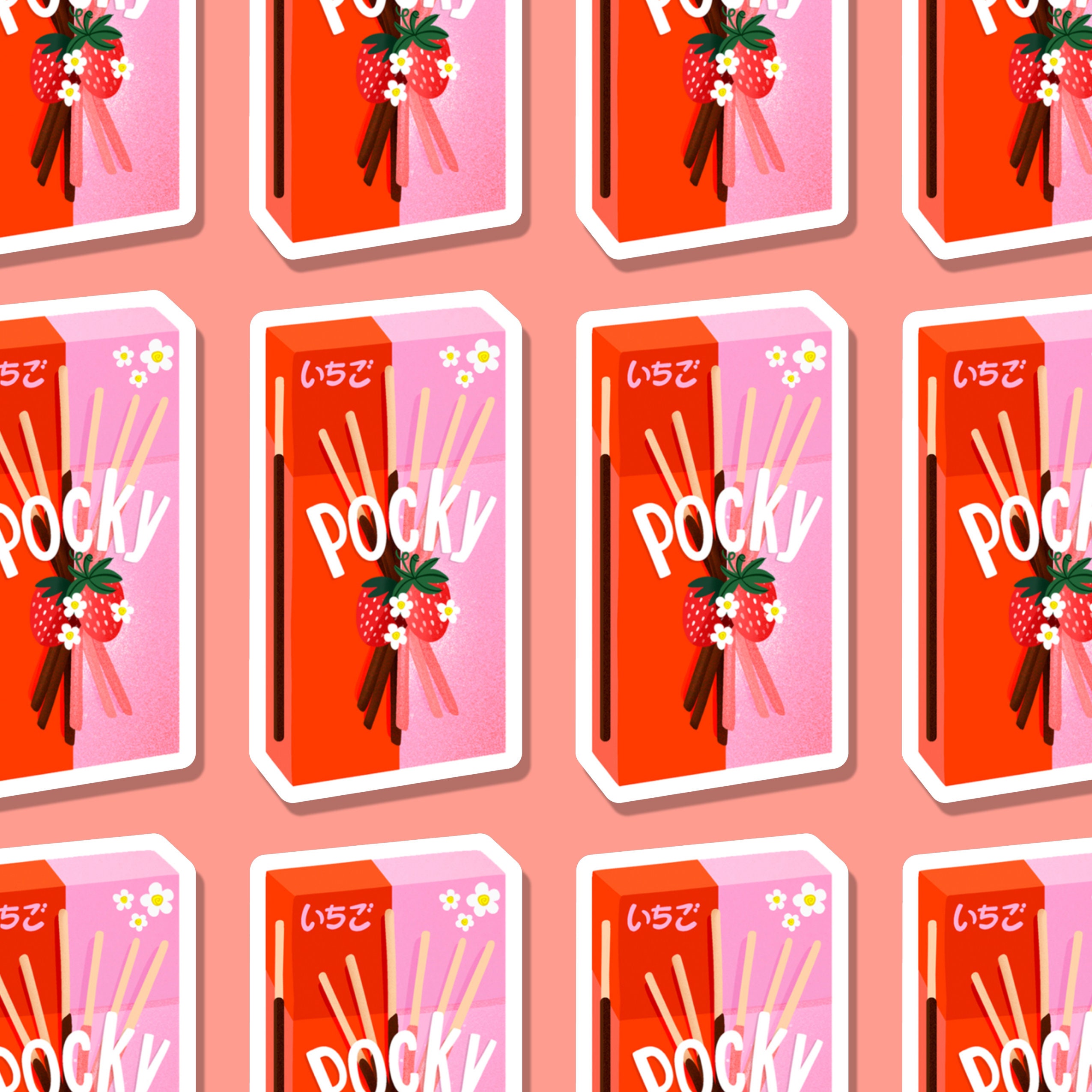 pockyページ Pocky Vinyl Sticker / Chocolate Pocky / Strawberry Pocky II