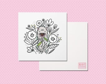 Monster Garden Postcard II Blank Card II Square Card