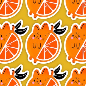 Orange Cat Die Cut Vinyl Sticker