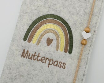 Mutterpass / Regenbogen / 5 Filzfarben zur Auswahl