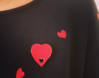 Red Velvet Heart brooch