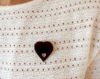 black velvet heart brooch