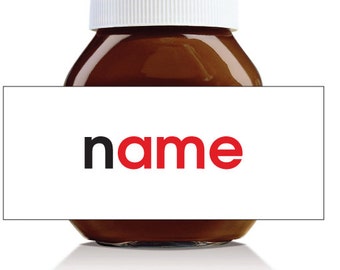 Gepersonaliseerd eenvoudig naamthema-label voor 750g Nutella-pot!