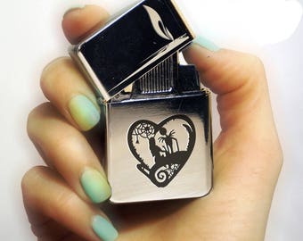 jack and sally skellington personalized gift, lighter , lighter cigarette, personalized gift, laser engraving Christmas gift Lighter gift