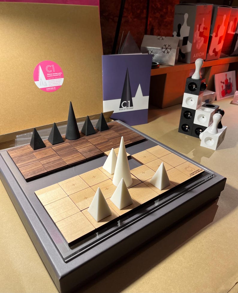 C1 Abstract Strategy Board Game – Wooden Indie Game, or Black/white ...