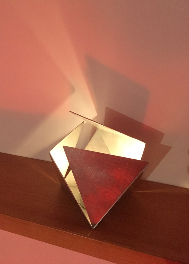 Open Octahedron  Tea light candle holder  Abstract lantern 10 cm
