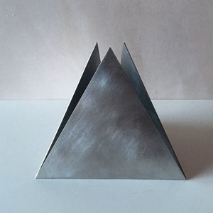 Open Tetrahedron Pyramid Metal Tea light holder Lantern image 4