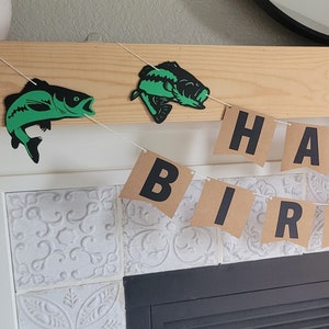 Bass fishing banner, fishing party, bass birthday banner, bass fishing decor, bass fishing birthday, fishing birthday banner