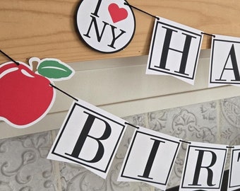 New York NYC Happy Birthday Banner Party Decor