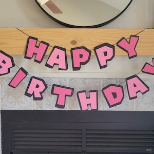Super Mario Brothers Princess Peach inspired birthday banner, Mario Themed Party, Super Mario Bros Party, Mario Decorations, Super NES party
