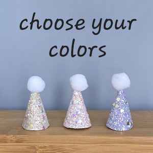 Set of 6 Mini Party Hats Party Animal Mini Minature Party Hats Dinosaur Party Hats Animal Cake Cupcake Topper Party Hats