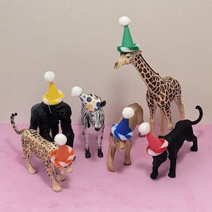 Mini Party Hats Party Animal Mini Party Hats Dinosaur Party Hats Animal Cake Topper Party Hats