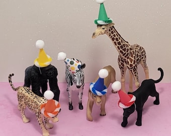 Mini Party Hats Party Animal Mini Party Hats Dinosaur Party Hats Animal Cake Topper Party Hats