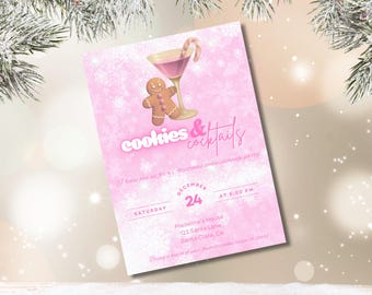 Inbjudan till kakbytesfest, mall för julinbjudan, redigerbar högtidsinbjudan, kakbyte, inbjudan till pepparkaksbakning