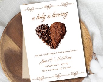 A Baby is Brewing Invitation, Baby Brunch Baby Shower Invitation Template, Breakfast Morning Baby Shower Invite, Baby Brunch Invite