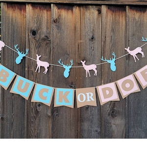 Buck or doe gender reveal banner, hunting gender reveal banner, buck or doe decorations, buck or doe gender reveal party