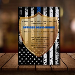 Police Academy Graduation Invitation, Cop Graduation Invitation, Officer Graduation, Instant Digital Download