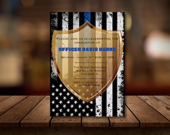 Police Academy Graduation Invitation, Cop Graduation Invitation, Officer Graduation, Instant Digital Download
