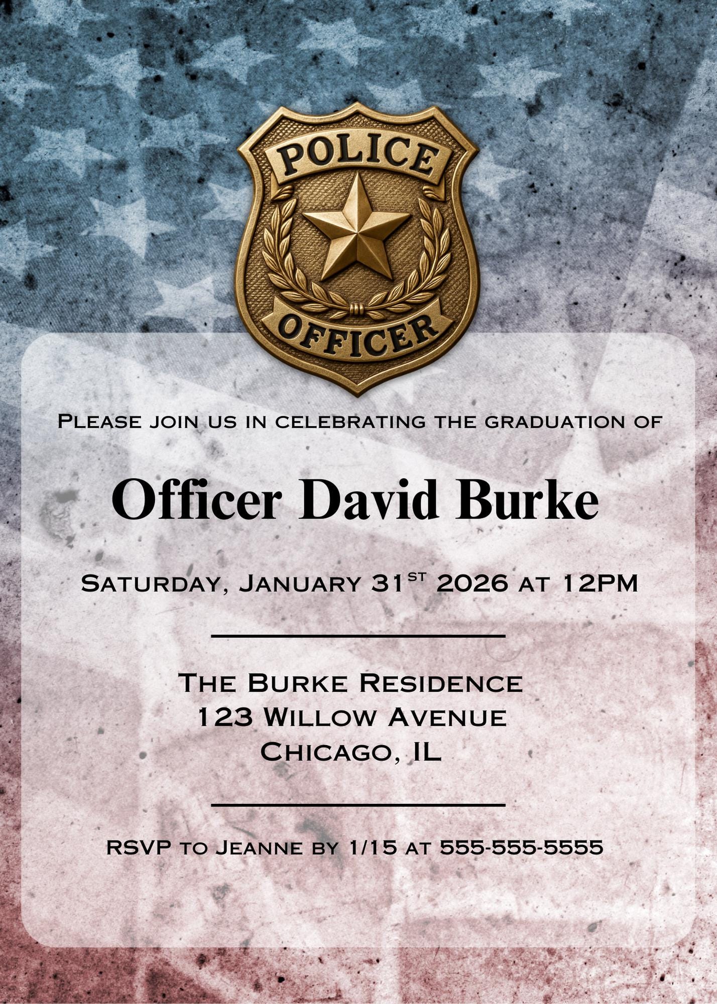Cop Graduation Generic Police Academy Graduation Invitation, Cop Graduation Invitation ...